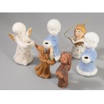 6 darab porcelán és kerámia angyal figura, m: 10,5 cm