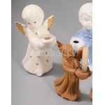 6 darab porcelán és kerámia angyal figura, m: 10,5 cm