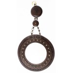 Bőr iparművész keretes tükör d:35 cm