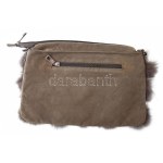 Dekoratív design bőr táska, szőrmés,Jó állapotban 22x30 cm