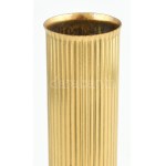 Aranyozott fém design váza, jelzés nélkül, minimális kopással, m: 25 cm