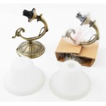 Globo falilámpa pár, falikar búrákkal, újszerű, dobozában, 23 cm