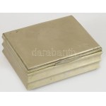 Alpakka díszdoboz, fa betéttel, 9x12 cm