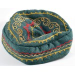 Antik tübetejka, kézi hímzéssel