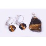 Tigrisszem medál és fülbevaló pár