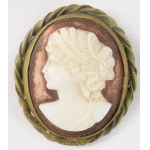 Női arcképes kámea, 4x3 cm