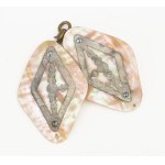 Gyöngyház övcsat, 2 db, 4,5×3 cm