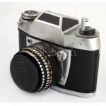 Ihagee Exa IIb fényképezőgép, Meyer-Optik Görlitz objektívvel tokjában.