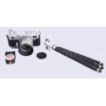 cca 1960 Kiev (Kijev) 4 szovjet gyártmányú fényképezőgép, 35 mm filmformátum, Jupiter-1,8M f:/50 mm objektívvel...