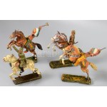 cca 1930/40 Lineol és Elastolin német 35 darabos játékfigura gyűjtemény, közte katonafigurákkal...