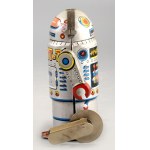 Noguchi Mechanical Walking Robot-7 lemezjáték. cca 1960/1970, Tajvan, fémlemez, felhúzós lemezjáték, eredeti dobozában...