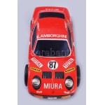 cca 1975 Lamborghini Miura-SV lemezjáték. Elemmel működik, Japán, kissé sérült dobozában, működik, h:24,5 cm /// cca...