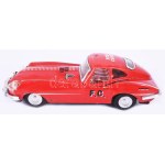 Kínai "Fire Chief" lemezjáték autó, elemmel működő, hiánnyal, kopással, h: 29 cm