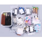 Legó alkatrészek, sebváltó, kormány, építőelemek, stb csoportosítva, sok-féle kb 25 dkg