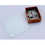 Üveg sakk készlet táblával 20x20 cm