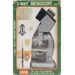 Játék mikroszkóp szett, kissé sérült dobozában, 34x23 cm