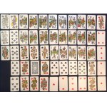 [Kártya] Nagy méretű, 54 lapos, budapesti gyártású osztrák tarokk kártyacsomag, fekete hátlappal. [Skíz nélkül...