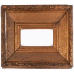 Vastag blondel képkeret, sérülésekkel, 29x39 cm