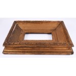 Vastag blondel képkeret, sérülésekkel, 29x39 cm