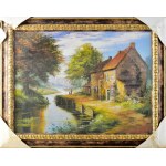 Dekoratív üvegezett keret nyomattal, Belső méret: 60x45 cm