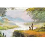 Dekoratív üvegezett keret nyomattal, Belső méret: 60x45 cm