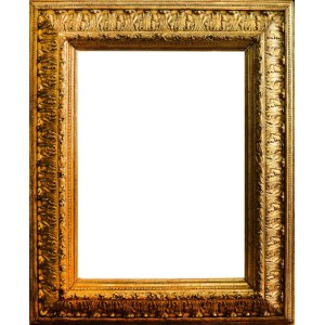 Reprezentatív, antik fa képkeret, kisebb sérülésekkel, belső méret: 77x102 cm. KIZÁRÓLAG SZEMÉLYES ÁTVÉTEL...