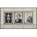 1941 Kir. Magyar Természettudományi Társulat levélzáró kisív / label mini sheet