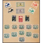 20 db irredenta és hadigondozás levélzáró lapra ragasztva / 20 labels