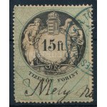 1868 15 Ft illetékbélyeg