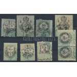 1869/1870 9 db okmánybélyeg, jobb értékek