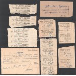 1949 Miskolc, anyakönyvi kivonat 50+10P inségbélyeggel és állami illetékbélyeggel + 1950 Cukorjegy...