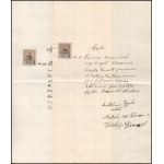 1903 15f illetékbélyegek 6 db okmányon, színváltozatokkal