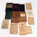 cca 1920-1944 Vegyes okmány tétel, összesen 15 db, közte Miskolci Vasutas Sport Club tagsági igazolvány...