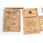 cca 1920-1944 Vegyes okmány tétel, összesen 15 db, közte Miskolci Vasutas Sport Club tagsági igazolvány...