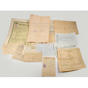 cca 1920-1950 Miskolci vonatkozású vegyes papírrégiség tétel, közte tanügyi főtanácsos értesítő levele áthelyezésről...