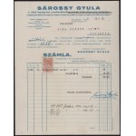 1935-1939 2 db fejléces számla: ,,Meteor Villamossági és Csillárgyár Rt., Sárossy Gyula