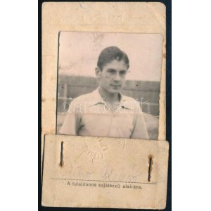 1938 fényképes futballista igazolvány, Budapesti Labdarúgók Alszövetsége, Rihó Rezső, a BTK játékosa részére...