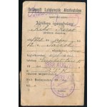 1938 fényképes futballista igazolvány, Budapesti Labdarúgók Alszövetsége, Rihó Rezső, a BTK játékosa részére...