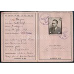 1943 Német Harmadik Birodalom, magyar orvos részére kiállított ideiglenes fényképes igazolvány (vorläufiger Fremdenpass...