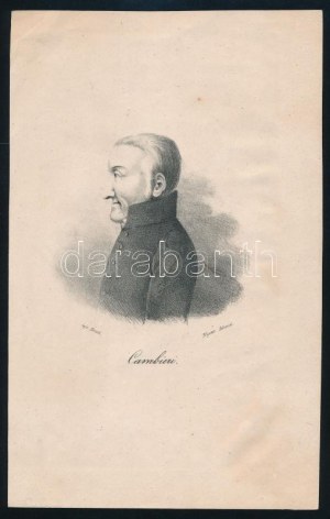 cca 1832 Torsch Leó: Giovanni Battista Cambieri (1754-1838) olasz orvos portréja. Litográfia, papír, jelzett a nyomaton...