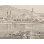 cca 1850 Ludwig Rohbock (1820-1883): Vác látképe a Duna felöl, acélmetszet, jelzett a metszeten. / Steel engraving...