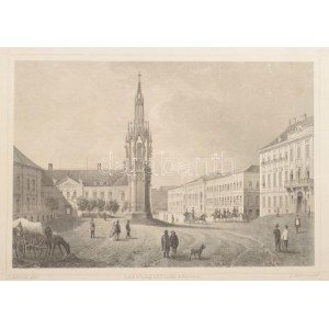 cca 1850 Hentzi emlék Budán. Ludwig Rohbock (1820-1883)-Franz Hablitschek (1824-1867), Pest, Lauffer és Stolp...