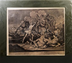 Georg Philipp Rugendas (1701?1774): Csatajelenet. Rézmetszet ca 1750. 52x42 cm. Paszpartuban