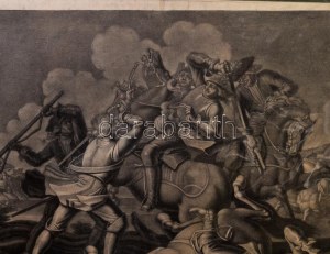 Georg Philipp Rugendas (1701?1774): Csatajelenet. Rézmetszet ca 1750. 52x42 cm. Paszpartuban