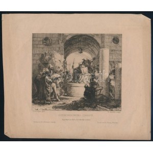 Tiepolo után, F. Böttcher metszése. Krisztus töviskoronával. Rézmetszet, papír, jelzett a metszeten. 11,5x13...