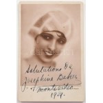 1929 Josephine Baker (1906-1975) táncosnő aláírása egy őt ábrázoló képeslapon