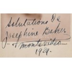 1929 Josephine Baker (1906-1975) táncosnő aláírása egy őt ábrázoló képeslapon