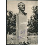 Jevgenyij Hrunov (1933-2000), Pavel Popovics (1930-2009) szovjet űrhajósok aláírása képen ...