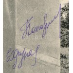 Jevgenyij Hrunov (1933-2000), Pavel Popovics (1930-2009) szovjet űrhajósok aláírása képen ...