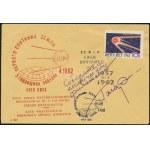 jurij Alekszejevics Gagarin (1934-1968) szovjet űrhajós autográf sorai és aláírása alkalmi borítékon, ...